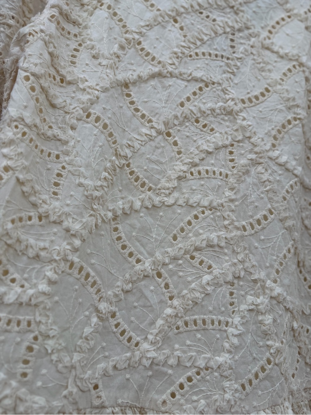 AROSE STUDIO Lace-Up Ivory Eyelet Babydoll Dress - Picture 7 of 7